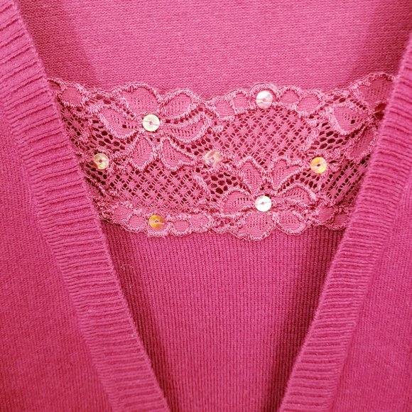 Fashion Bug Burgundy Sweater w/Sequins - NWT - Picture 3 of 6